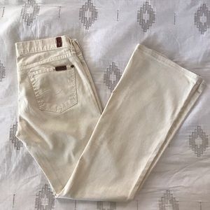 7 For All Mankind Cream Flare Jeans